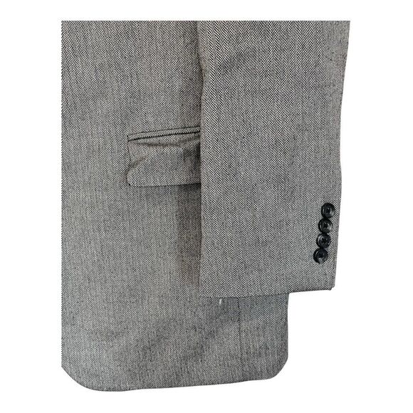 Jos. A. Bank Mens Blazer Gray Herringbone Silk Camel Hair Jacket Sport Coat 43L - Picture 4 of 10